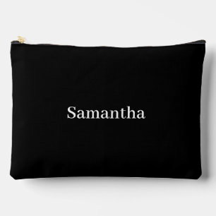 Pochette À Accessoires Nom simple Monogramme noir et blanc