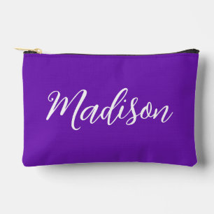 Pochette À Accessoires Nom Violet Chic en Écriture Manuscrite Personnalis