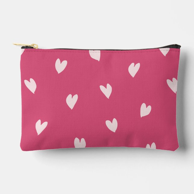 Pochette À Accessoires Notes d'amour Gras rose Coupe légèrement (Recto)