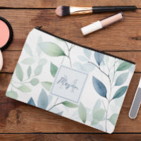 Oasis Tranquille Aquarelle Feuilles Monogramme et 