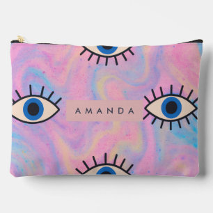 Pochette À Accessoires Œil Bleu Personnalisé Evil Eye Pop Art sur Tourbil