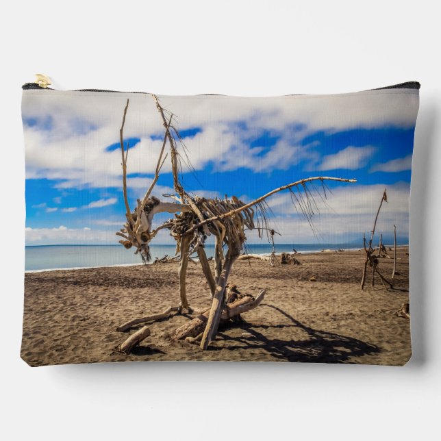 Pochette À Accessoires Oeuvres d'art sur Hokitika Beach, Nouvelle-Zélande (Recto)