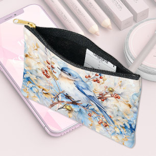 Pochette À Accessoires Oiseau bleu sur une branche
