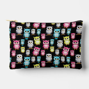 Pochette À Accessoires Oiseaux de Chouette colorés Motif Arrière - plan n