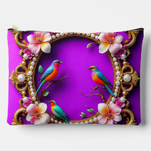 Pochette À Accessoires Oiseaux Vibrants Posés