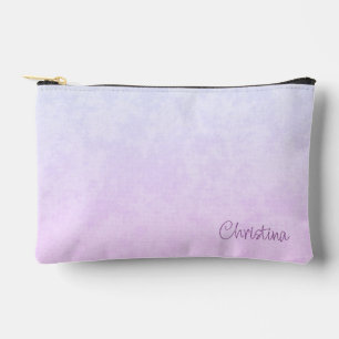 Pochette À Accessoires Ombré Violet à Rose Grunge Urbain avec Nom