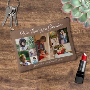 Pochette À Accessoires On t'aime grand-mère   Photo personnalisée 9