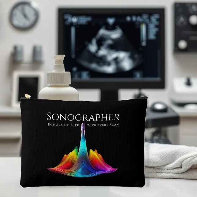 Pochette À Accessoires Ondes Ultrasoniques Sonorées (Sonographer-Colorful Ultrasound Waves Accessory Pouch)