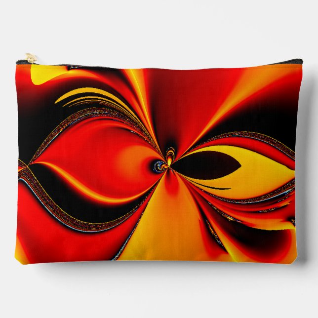 Pochette À Accessoires Orange Fury Fractal  (Recto)