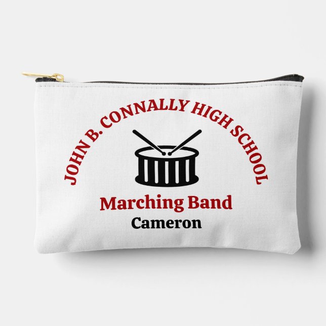 Pochette À Accessoires Orchestre d'école secondaire rouge personnalisé (Recto)