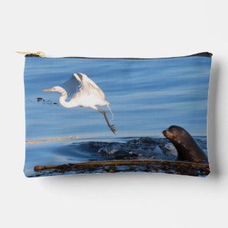 Pochette À Accessoires Otarie et Grande Aigrette