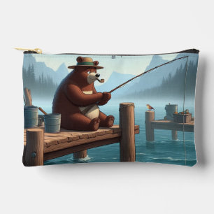 Pochette À Accessoires Ours montagnard rustique et vintage de plein air