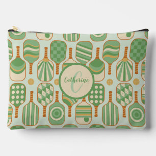 Pochette À Accessoires Pagaies de Pickleball Vert avec Monogramme