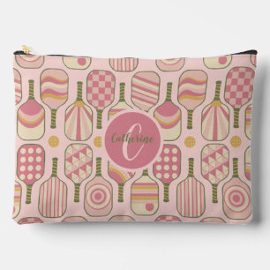 Pochette À Accessoires Pagaies rose Pickleball avec Monogramme