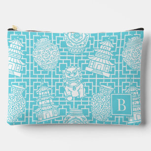 Pochette À Accessoires Pagode de Chinoiserie - Jardin Asien Prépa Turquoi