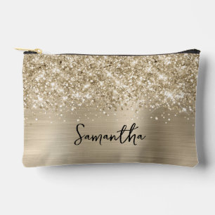Pochette À Accessoires Pailleté Or Pâle Glamour Nom