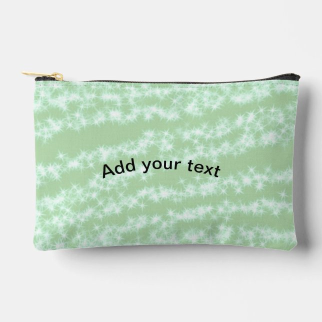 Pochette À Accessoires Paillettes pastel vert scintillement nom texte boh (Recto)