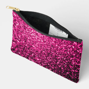 Pochette À Accessoires Paillettes scintillantes fausses rose chaud