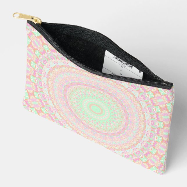Pochette À Accessoires Pale Pâte Douce Boho Trippie Hippie Super Mandala (Ouvrir)