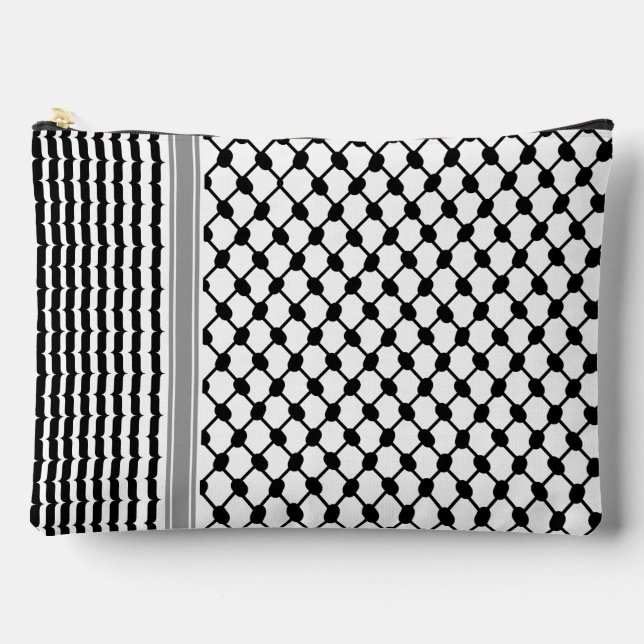 Pochette À Accessoires Palestinienne Hatta Keffiyeh Kufiya Folk (2 Motifs (Recto)
