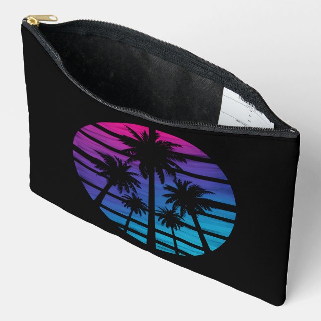 Pochette À Accessoires Palmiers Plage Hawaïenne Vacances d'Été (Ouvrir)