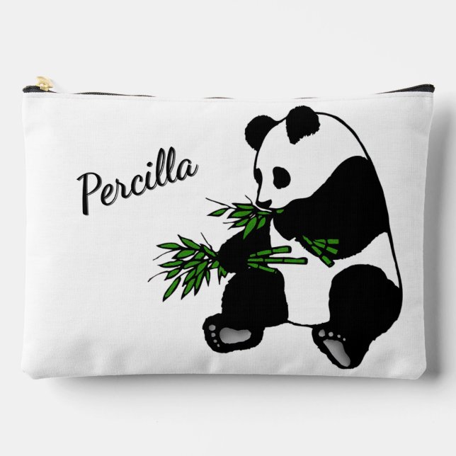 Pochette À Accessoires Panda géant mange nom bambou   (Recto)