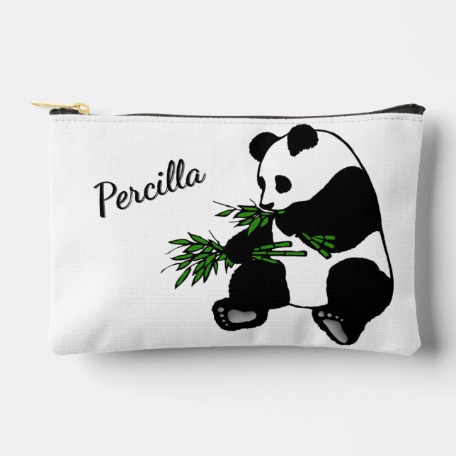 Pochette À Accessoires Panda géant mange nom bambou  (Recto)