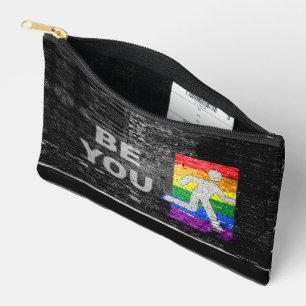 Pochette À Accessoires Panneau urbain aux couleurs de la fierté arc-en-ci