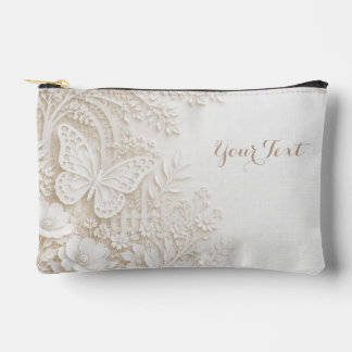 Pochette À Accessoires Papier découpé élégant papillon avec cadre floral