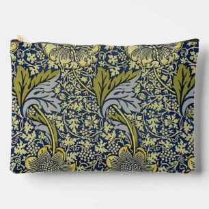 Pochette À Accessoires Papier Peint Floral William Morris Kennet Bleu Or