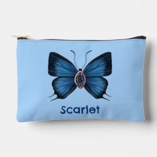 Pochette À Accessoires Papillon bleu de naissance personnalisé septembre