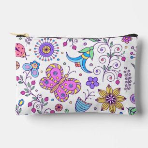 Pochette À Accessoires Papillon Coloré Et Fleur Mignon