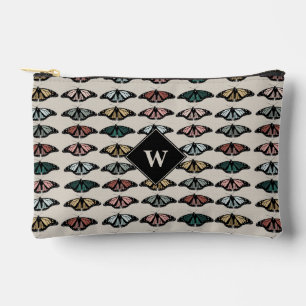 Pochette À Accessoires Papillons neutres modernes Monogramme Motif de jar