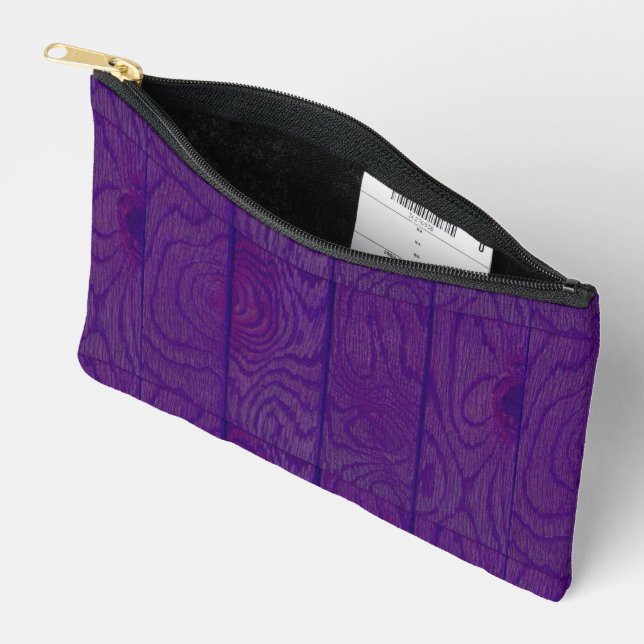 Pochette À Accessoires Parquet Violet en Bois (Ouvrir)