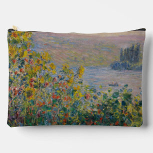 Pochette À Accessoires Parterres de fleurs à Vétheuil, paysage impression
