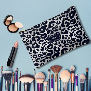 Pochette À Accessoires Parties scintillant d'argent Empreinte de léopard