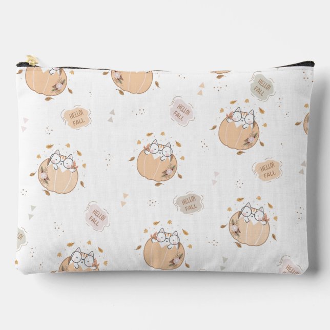 Pochette À Accessoires Pastel Autumn Cute Cats (Recto)