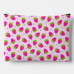 Pochette À Accessoires Pastel aux fraises rose