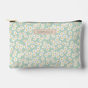 Pochette À Accessoires Pastel Menthe Sauge Daisy Floral Demoiselle d'Honn