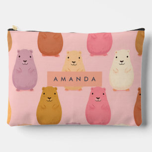 Pochette À Accessoires Pastel personnalisé Cute Capybara Motif