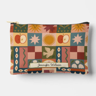 Pochette À Accessoires Patchwork céleste bohémien avec symboles mystiques