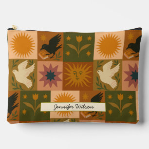 Pochette À Accessoires Patchwork céleste bohémien avec symboles mystiques