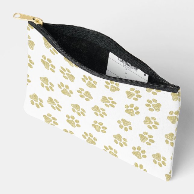 Pochette À Accessoires Pâtes de chien, Pâtes de chien, Pâtes d'or (Ouvrir)