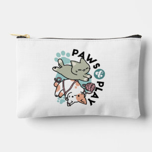 Pochette À Accessoires Pattounes et Jeux – Illustration de Chat Adorable
