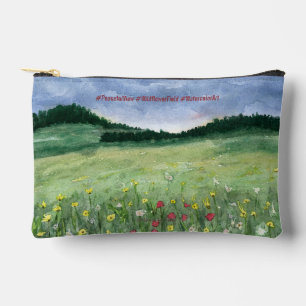 Pochette À Accessoires Paysage de champ de fleurs