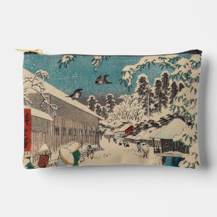 Pochette À Accessoires Paysage hivernal d'Hiroshige japon ukiyo-e antique