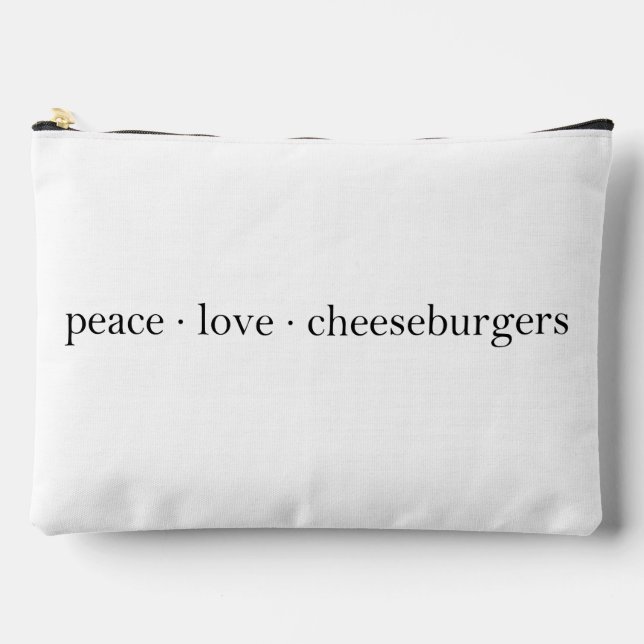 Pochette À Accessoires Peace Love Cheeseburgers (Recto)