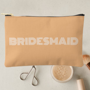 Pochette À Accessoires Peach Modern Typographie Bridesmaid