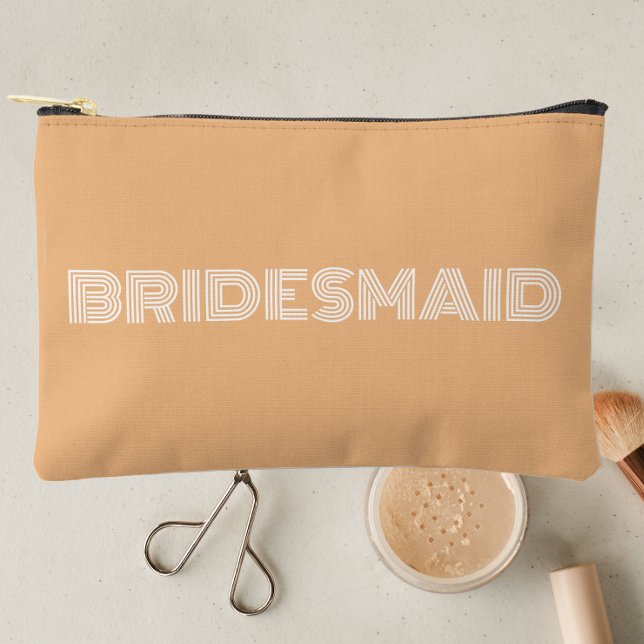 Pochette À Accessoires Peach Modern Typographie Bridesmaid (In Situ Makeup)