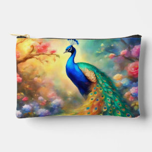 Pochette À Accessoires Peacock Bird 100 avec fleurs
